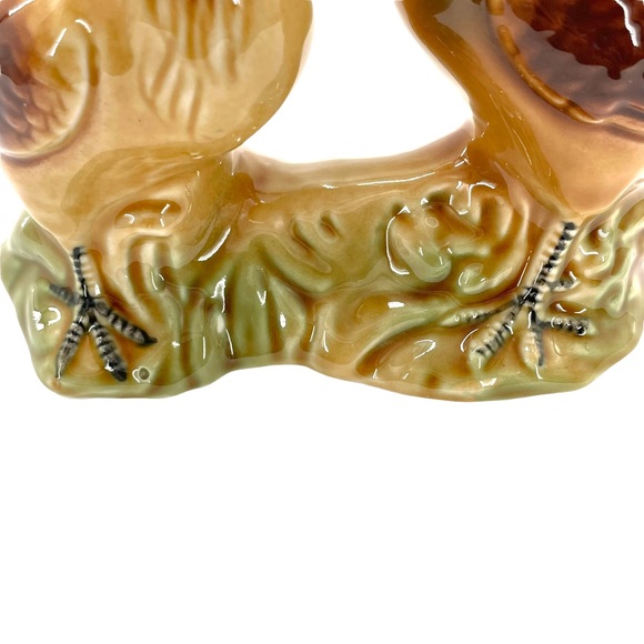 Vintage Rooster & Hen Amber Glaze Ceramic Figurine Made in Brazil #4201 6" High - Picture 7 of 11